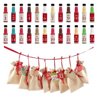 Likör Adventskalender mit Jutesäckchen